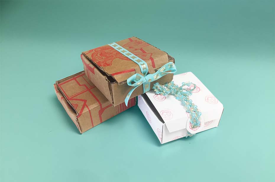 DIY Cardboard Box Gift Boxes With Lace Ties