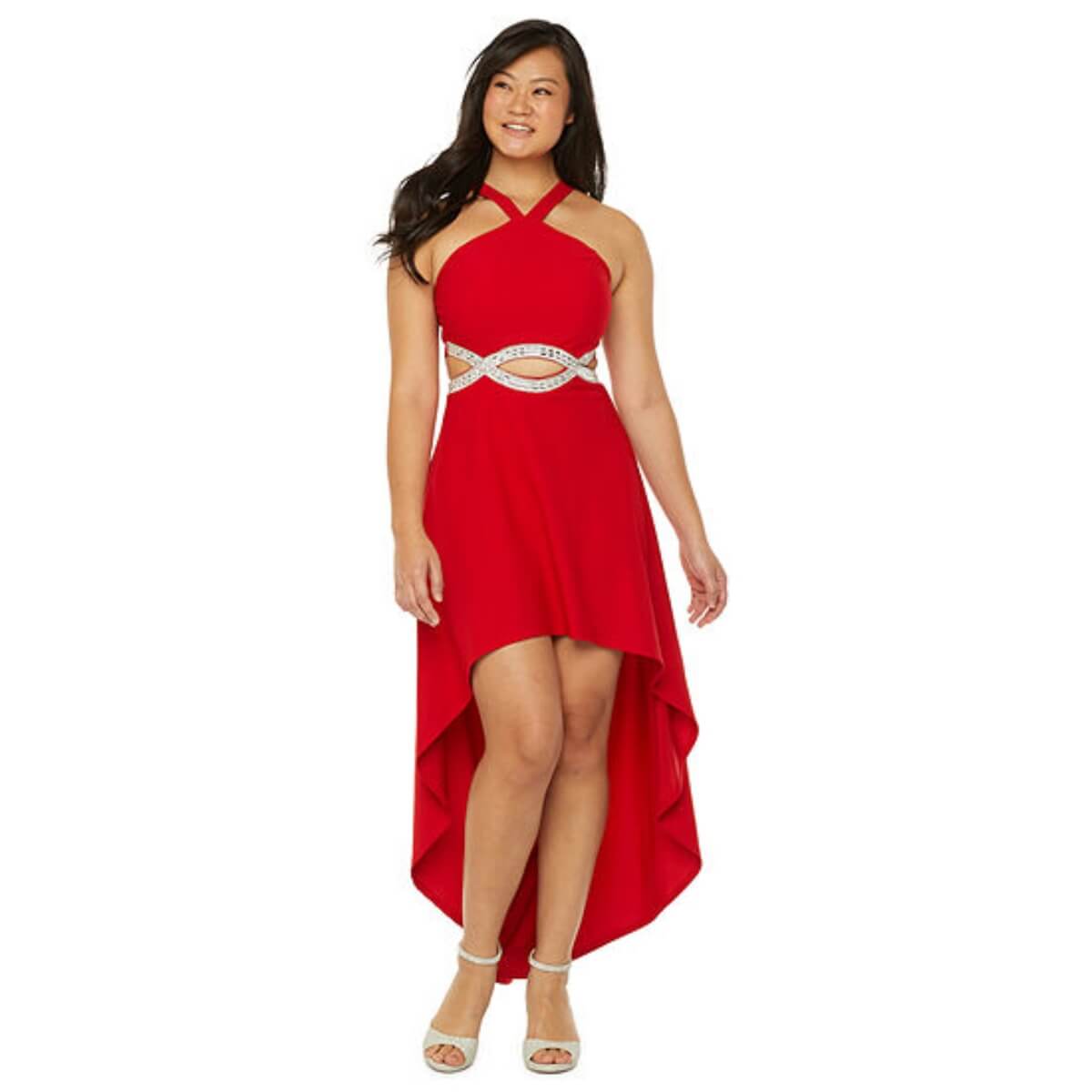 speechless embellished sleeveless party dress Speechless Girls 7-16 Jewel Hi Low Sleeveless Party Dress