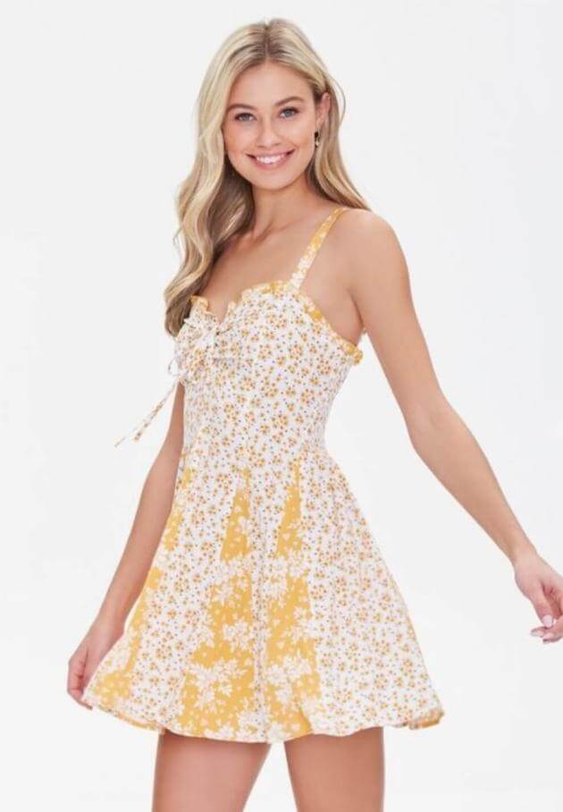 low cut summer dresses Sabrina Summer Dress in Yellow main image 0