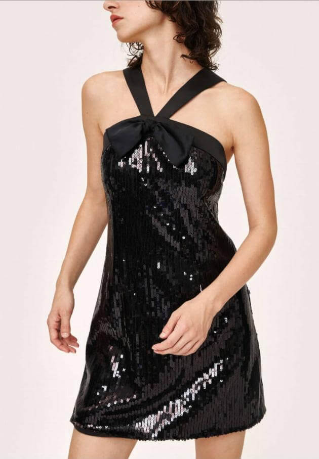 cider black sequin dress Odelia Sequin Cowl Mini Dress